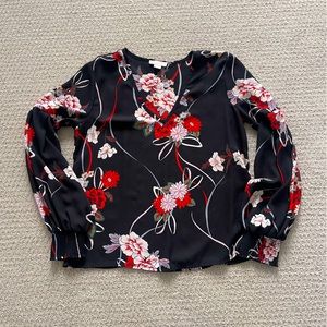 Black Floral Blouse 🌹